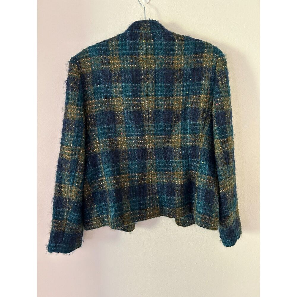 Vintage Jones New York Blazer Blue Wool Mohair Plaid Lined - Picture 7 of 7